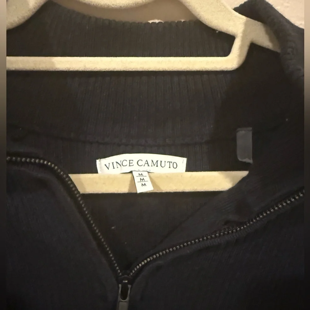 Vince Camuto Black Zip Up Sweater
